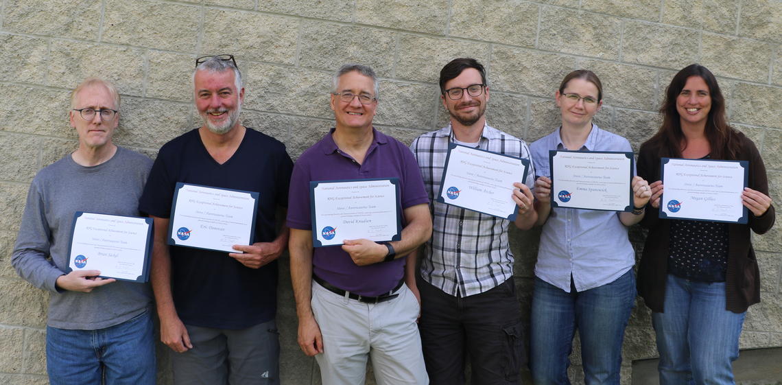 Seven members of the Space Physics Group shared a NASA Robert H Goddard Award for excellent Achievement in Science with the Alberta Aurora Chasers and researchers from Athabasca University and NASA. 