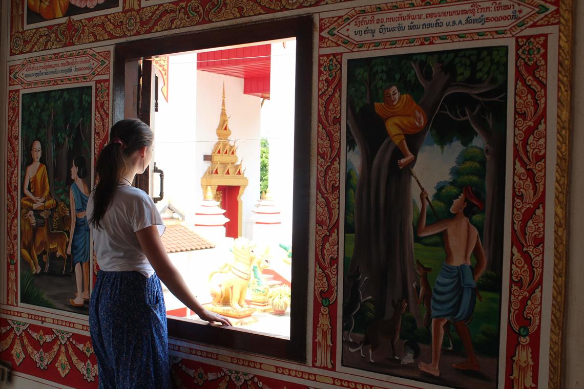 Peeace visited That Luang, one of the most famous temples in Laos.