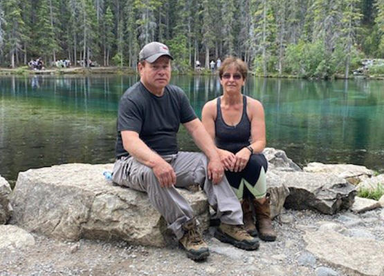 Darrell and Shirley Parker on Grassi Lake Trail, just before his heart attack.