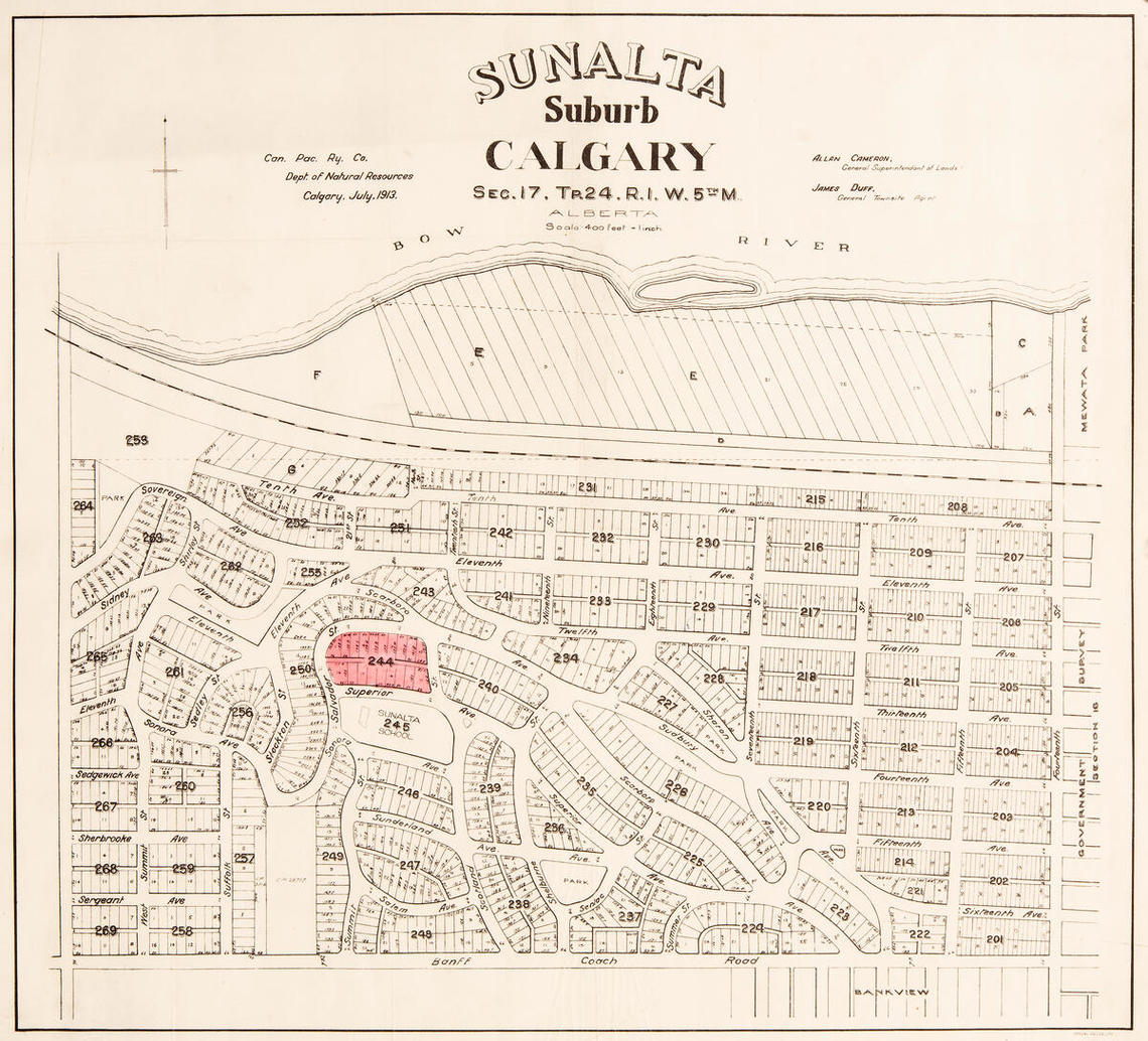 Sunalta suburb Calgary Sec. 17. Tp. 24. R. 1 W. 5th M. Alberta [1913]