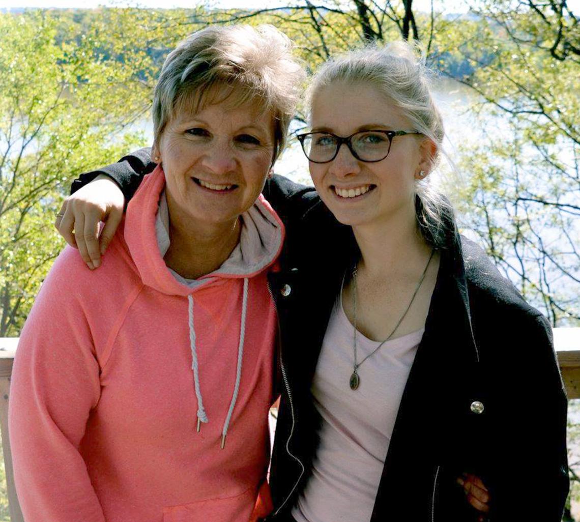Catharine Bowman with her mother, Debbie Ciotti-Bowman, in 2019.