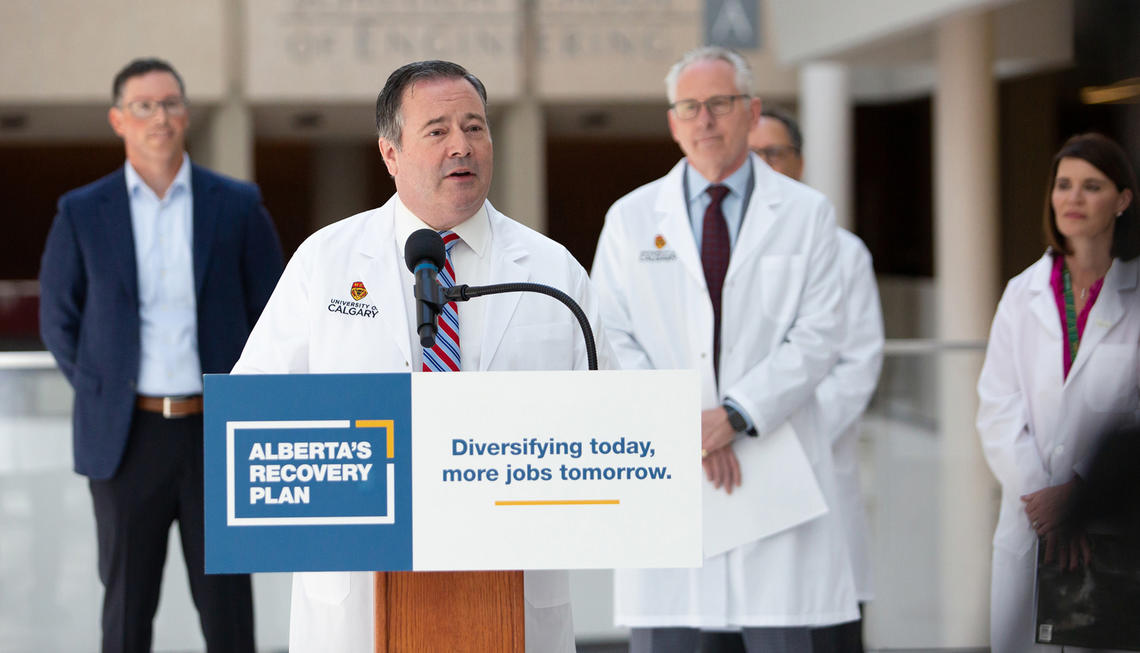 Premier Jason Kenney announces Government of Alberta funding for UCalgary's Quantum City initiative.