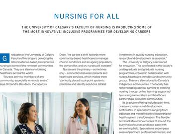 NHS Book spread for UCalgary Nursing