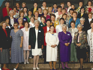 Diana Mansell (bottom left, front row) at her 35th class reunion from Ottawa Civic Hospital. 