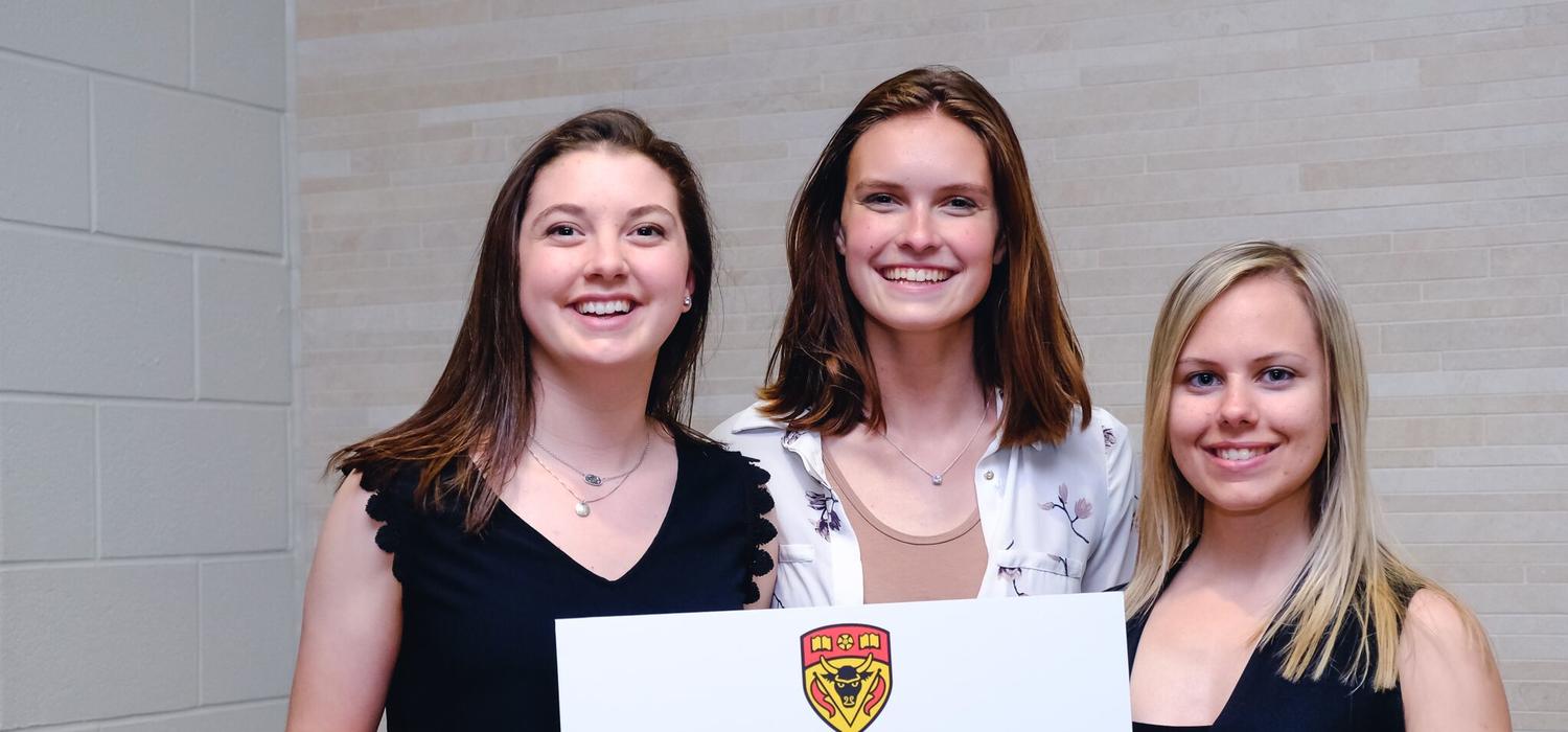The Mentality team, from left: Natalie Giglio, Kendal Boyles and Megan Leslie. Their idea was an artificial intelligence software that allows people instant access to non-biased mental health support.