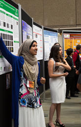 Participants in the 2016 UCalgary-Heritage Youth Researcher Summer (HYRS) program unveiled their research project at an event at the Foothill campus on Aug. 23, 2016. Photo by Riley Brandt, University of Calgary 