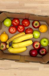 Fruit and vegetables in a box