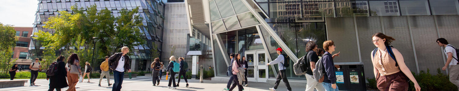 Students walking on main campus