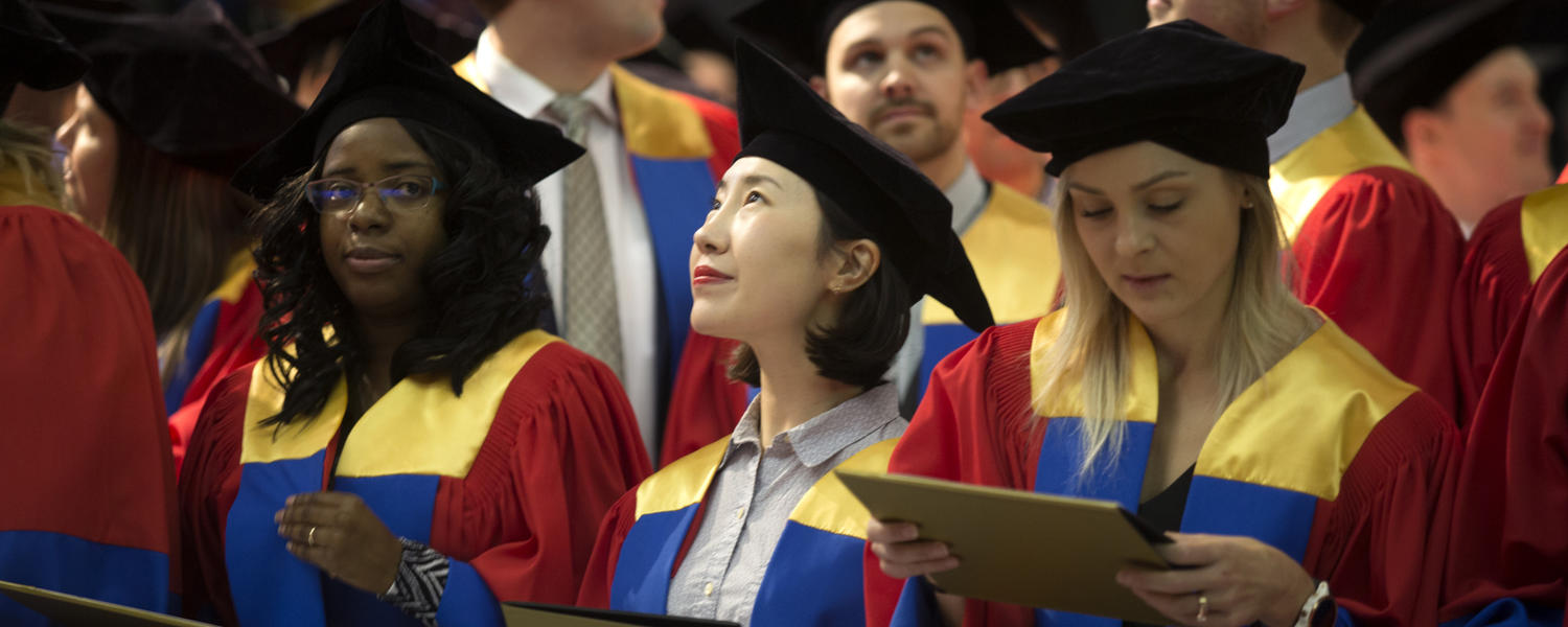 Doctoral students at convocation