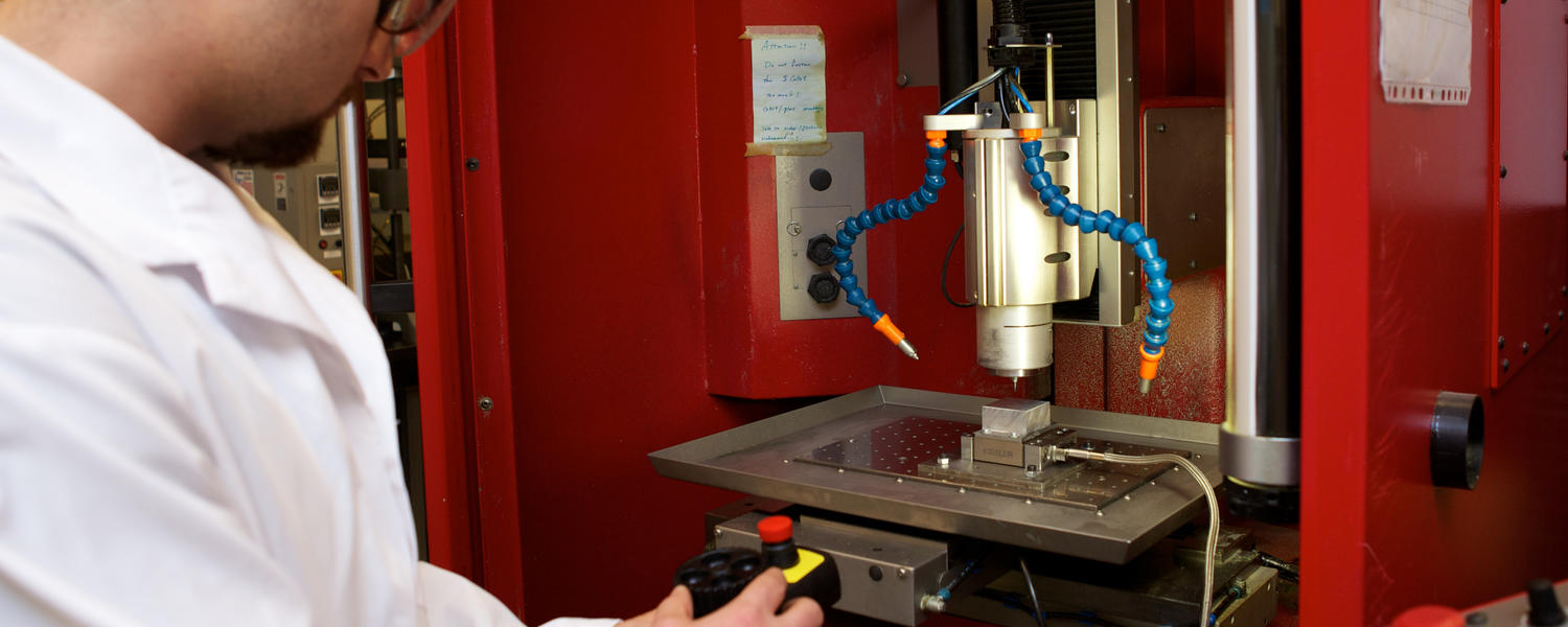 Engineering student in lab