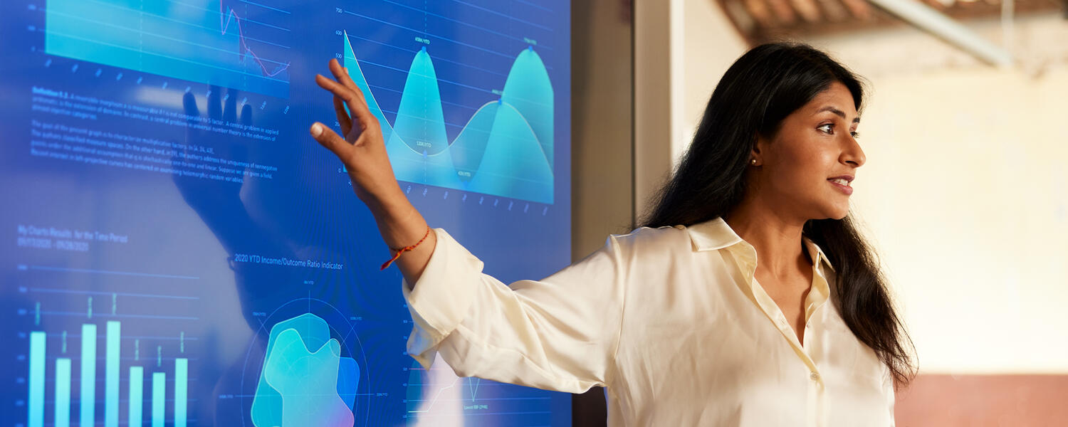 Professor teaching management analytics