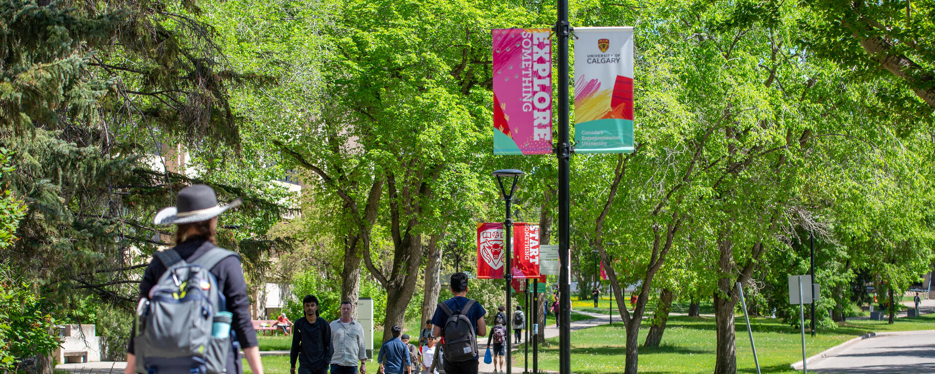 Students walking on campus