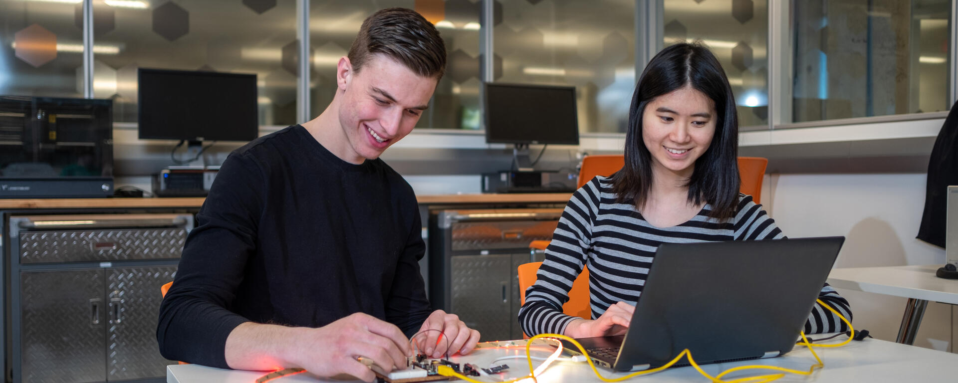 Students working on project