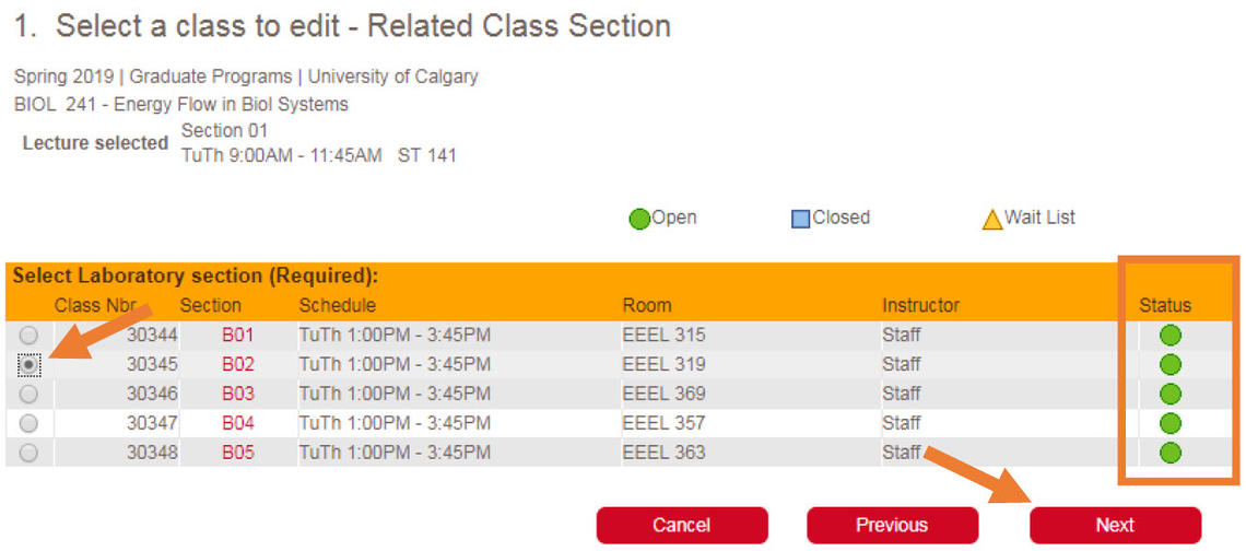 related class section