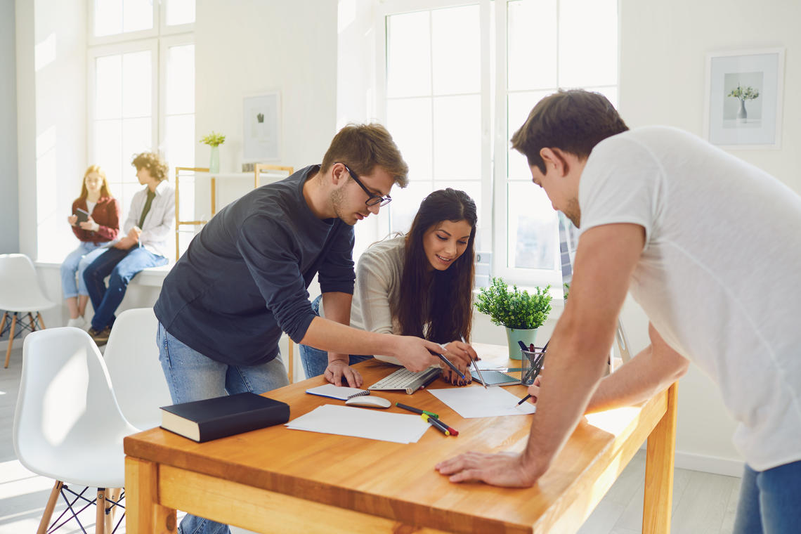 graduate students working