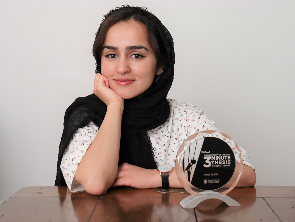 Sophia Shah, Biomedical engineering student and 2020 UCalgary 3MT winner Sophia Shah, Biomedical engineering student and 2020 UCalgary 3MT winner