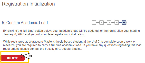 Confirm Academic Load screen