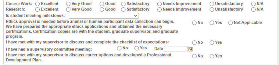 Fill out the self-assessment section Student self-assessment