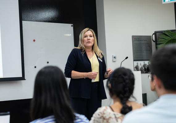 Natalie delivering a workshop