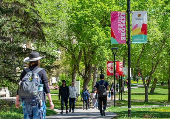 Photo of the UCalgary cmapus in the spring