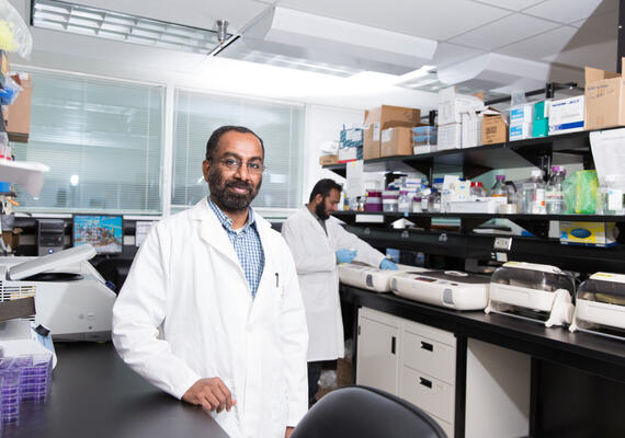 person in research lab