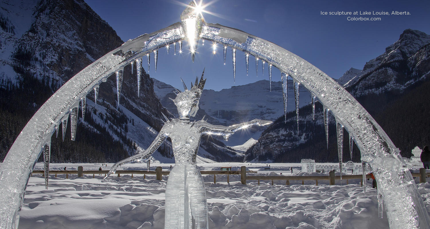 Ice sculpture at Lake Louise