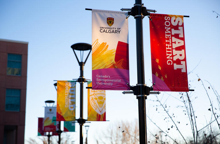 Start something banners on campus