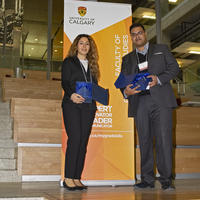 Intern receiving an award